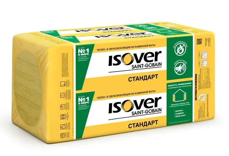 Vetonit Стандарт / ISOVER Стандарт (легкий базальтовый утеплитель) — негорючая базальтовая теплоизоляция для внутреннего слоя навесных фасадных систем и каркасных конструкций
