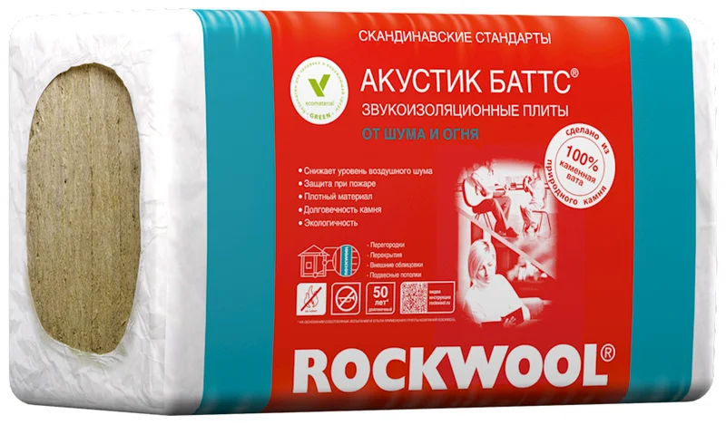 Звукоизоляция Rockwool Акустик Баттс