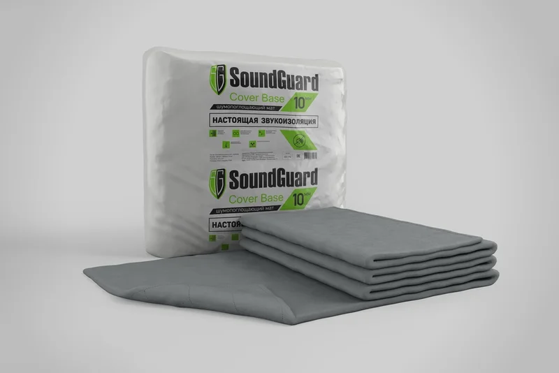 Звукоизоляционный мат SoundGuard Cover Base 5000х1500х10 мм (7,5 м2 в уп)